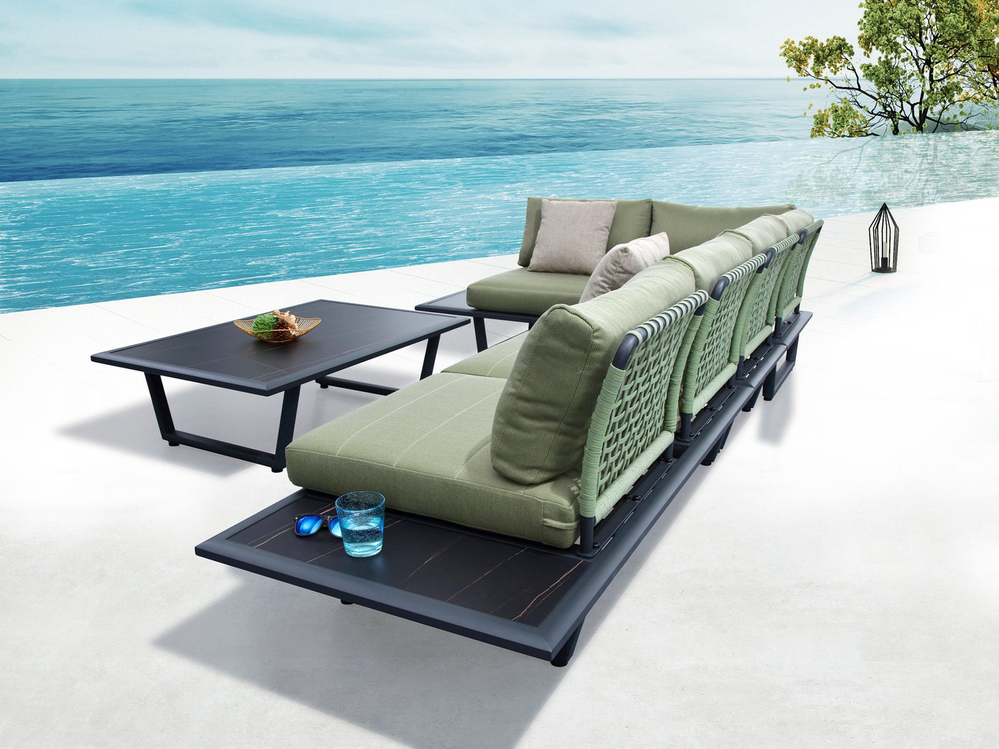 Higold Sophia kültéri sarokkanapé garnitúra, 4 személyes