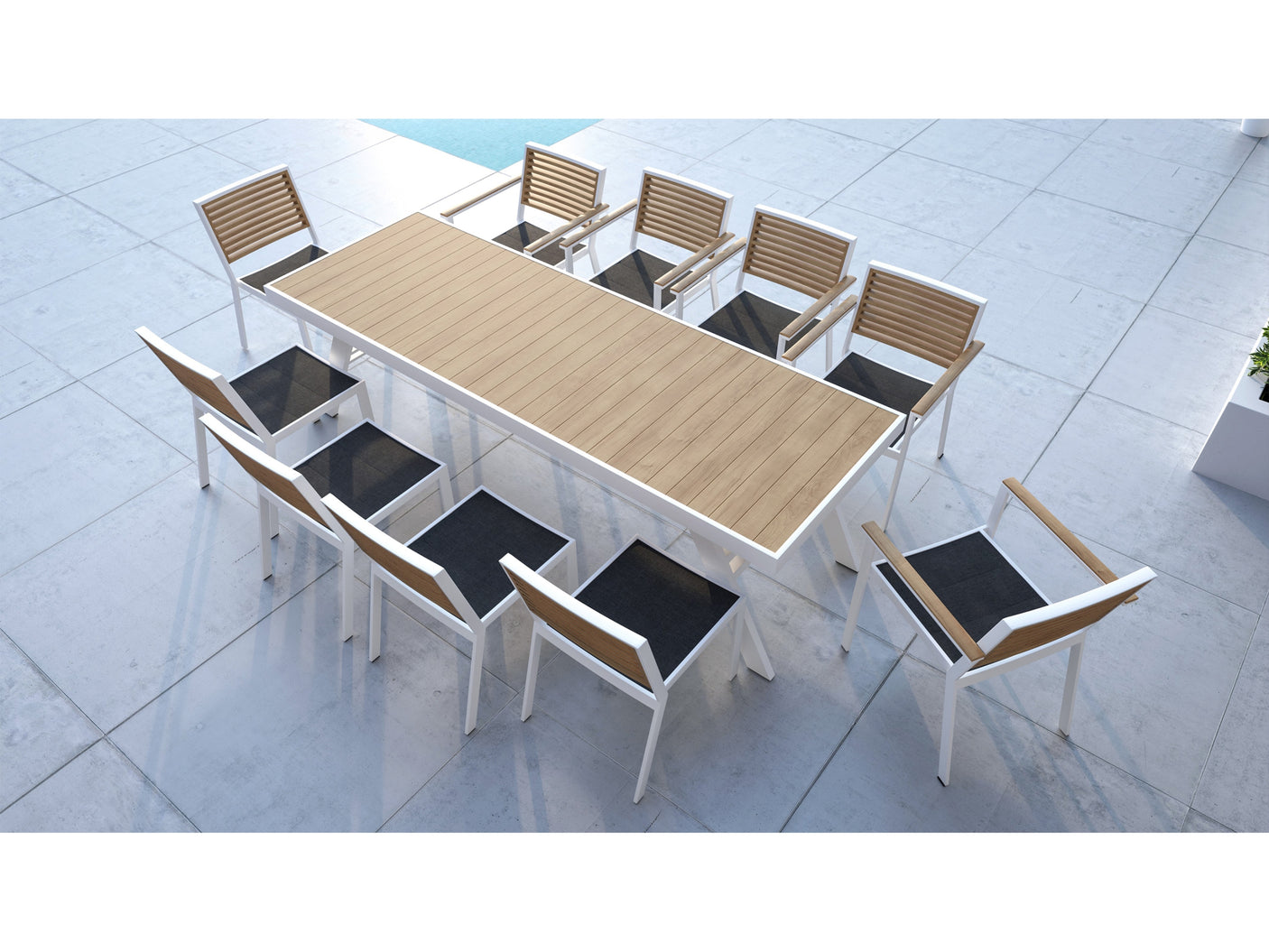 Higold York kerti étkezőszett, 10 személyes - fehér