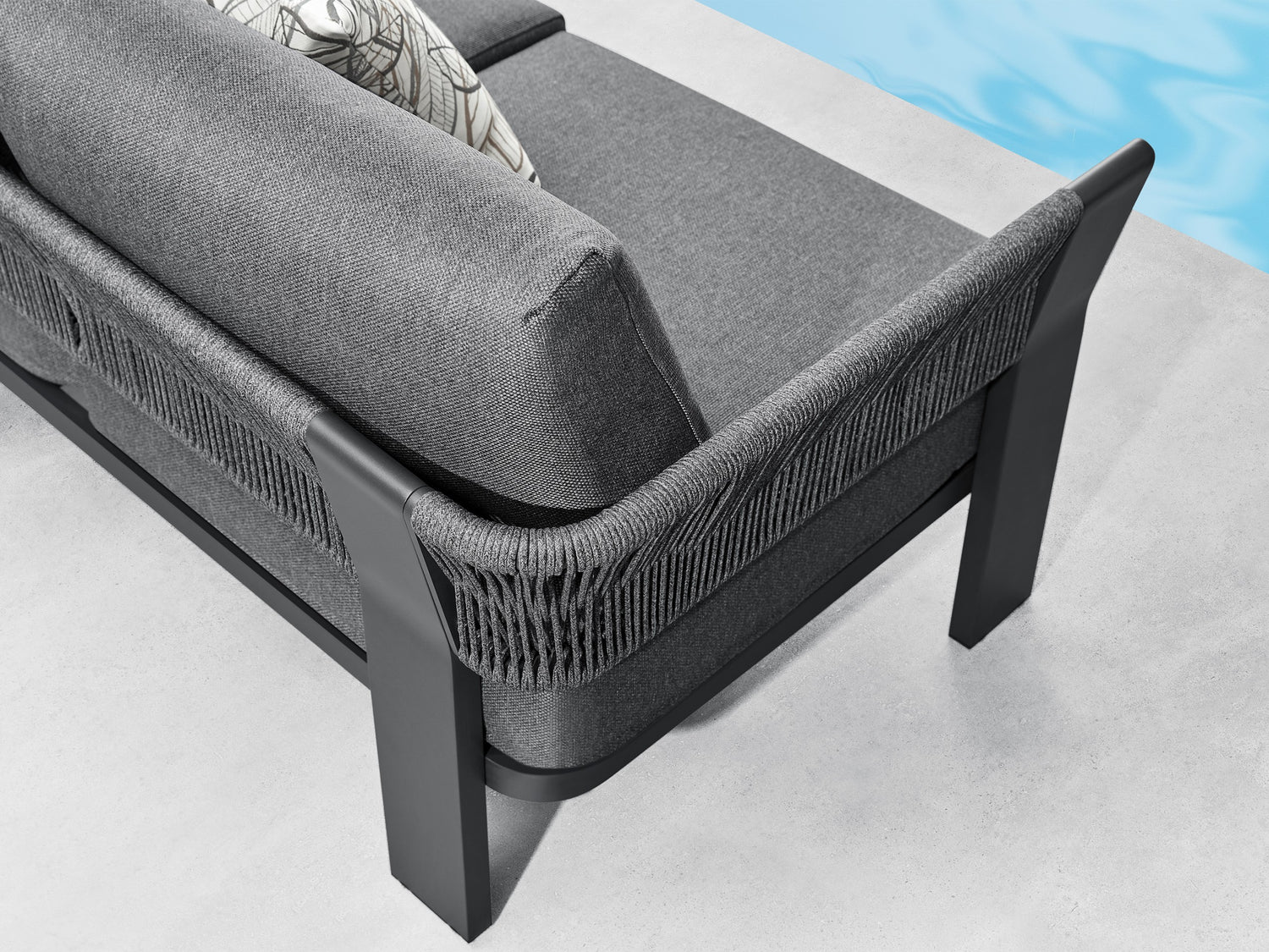 Higold Borromeo kültéri sarokkanapé garnitúra, 5 személyes - fekete