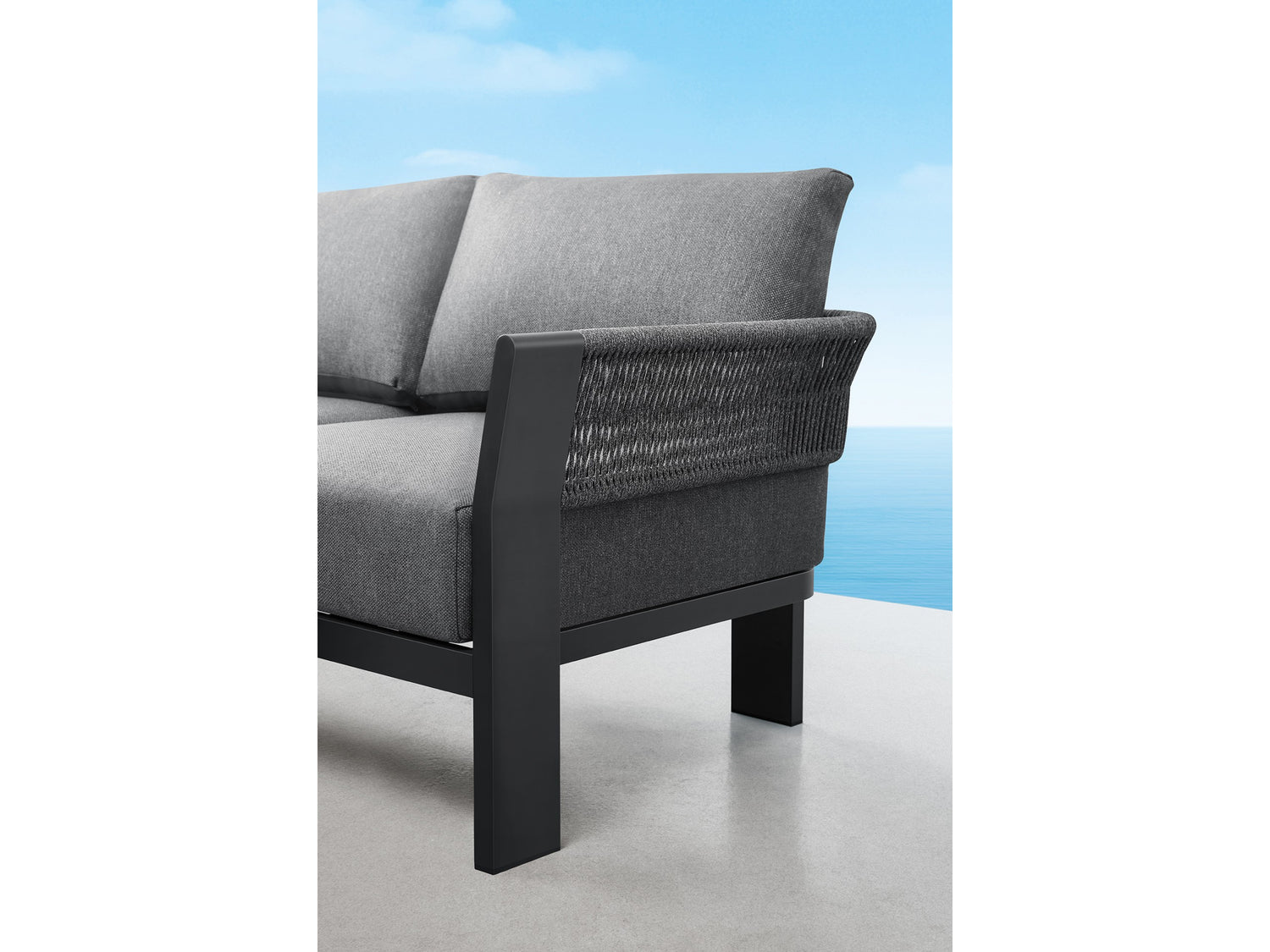 Higold Borromeo kültéri sarokkanapé garnitúra, 5 személyes - fekete