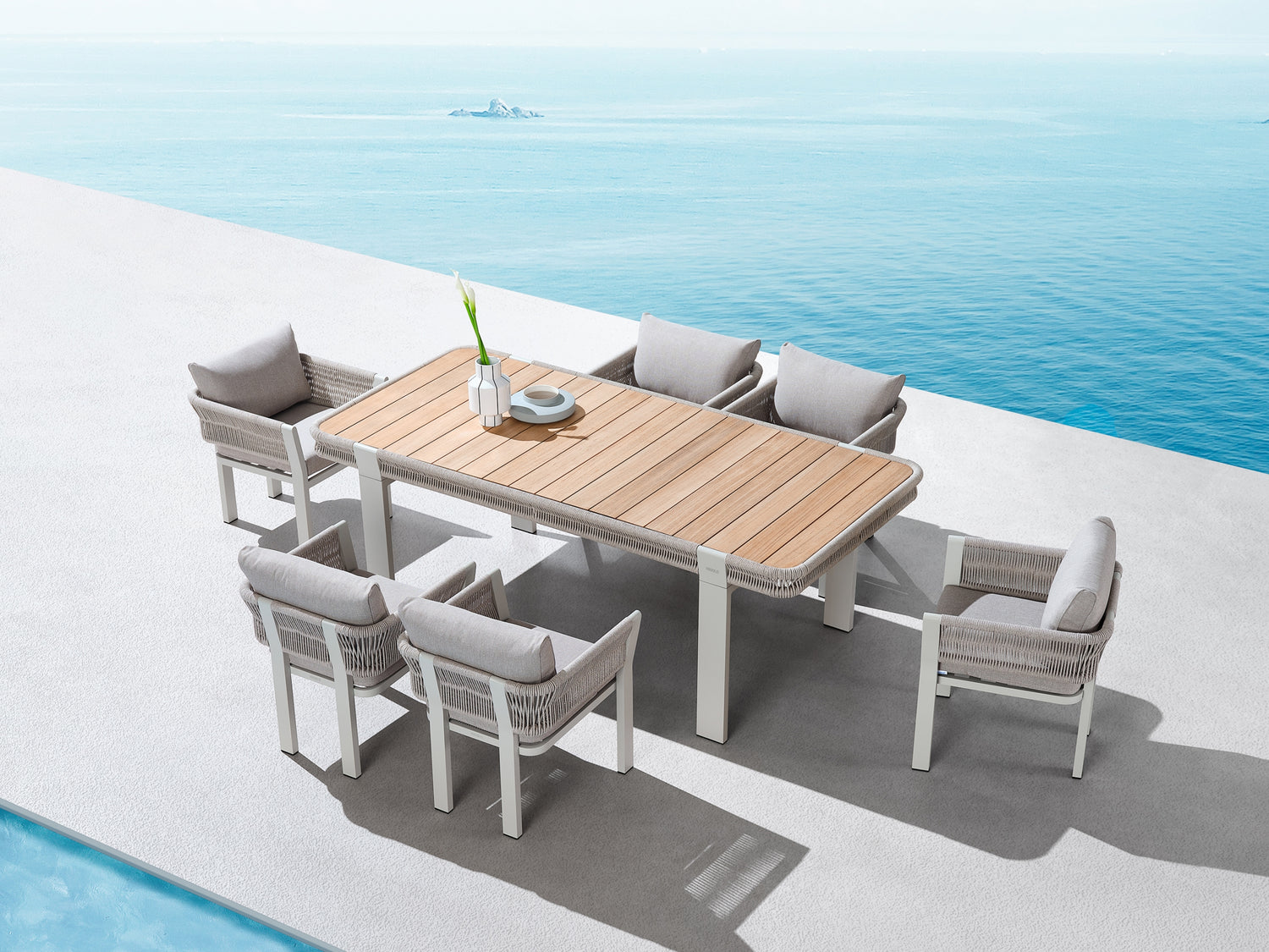 Higold Borromeo kerti étkezőszett, 6 személyes - bézs