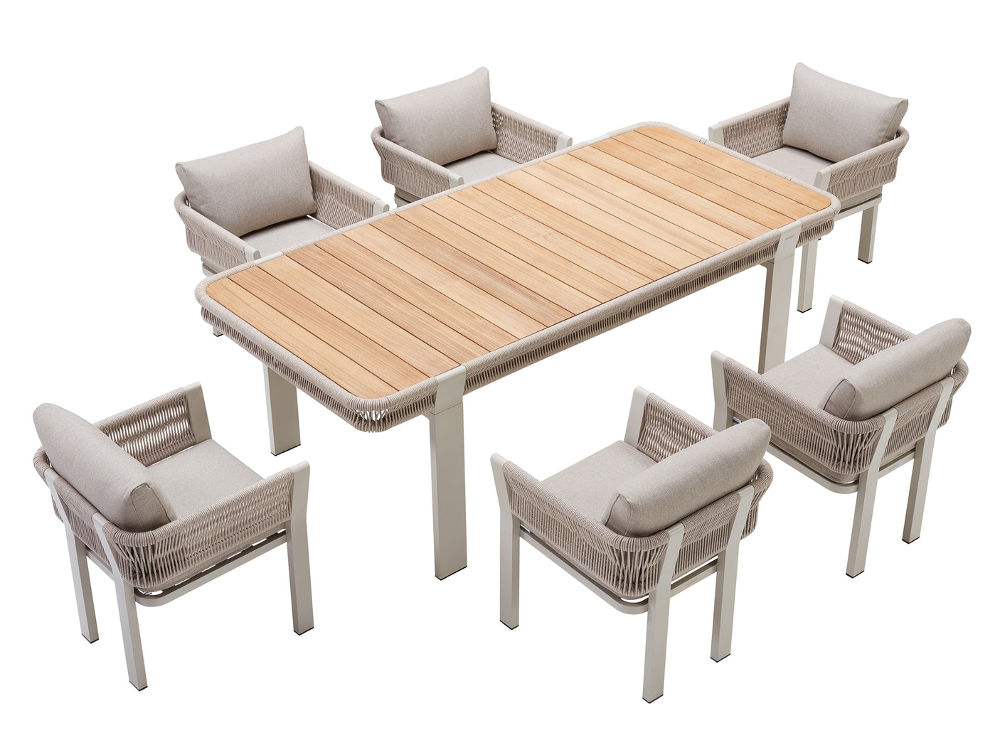 Higold Borromeo kerti étkezőszett, 6 személyes - bézs