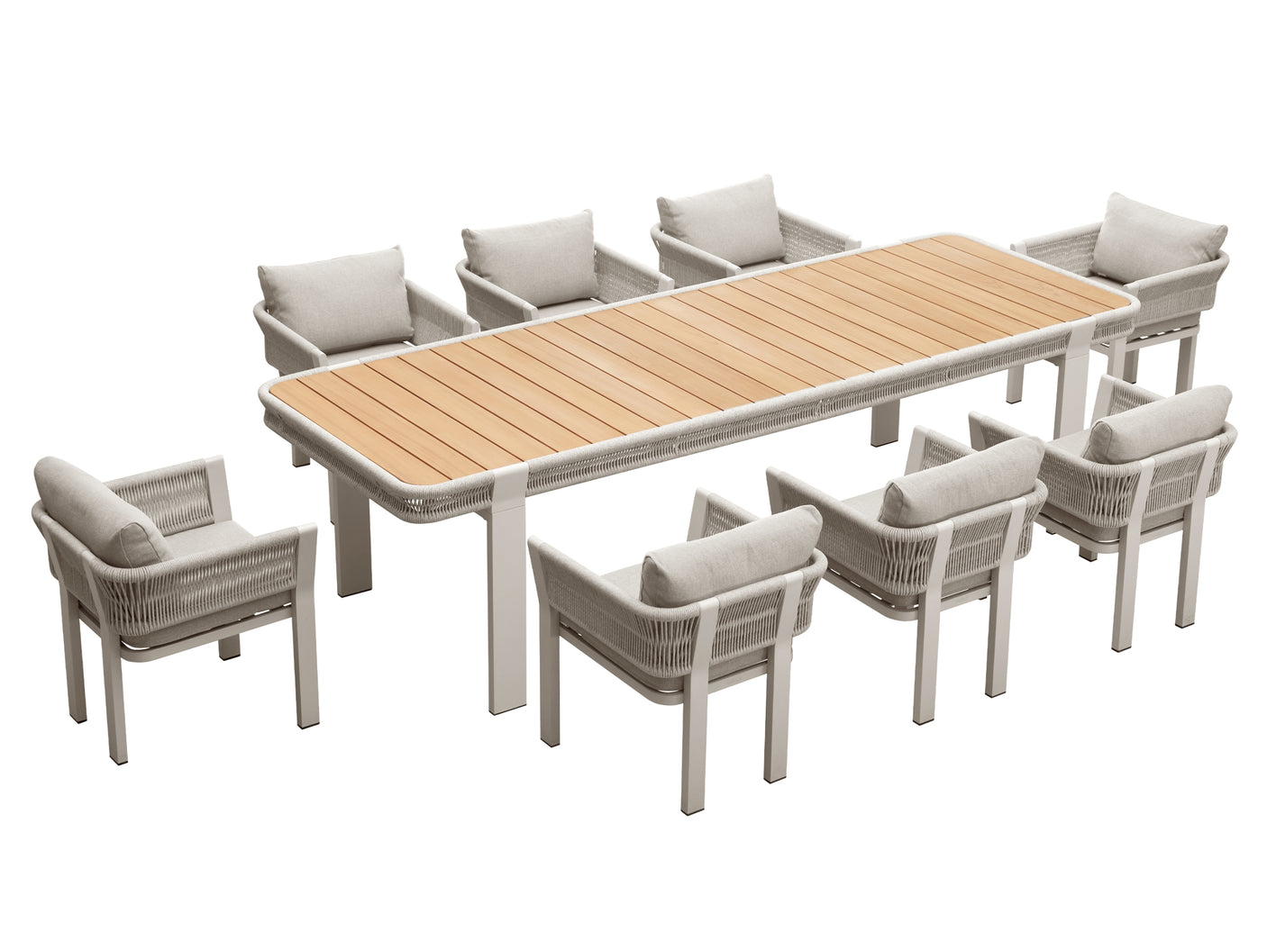 Higold Borromeo kerti étkezőszett, 8 személyes - bézs