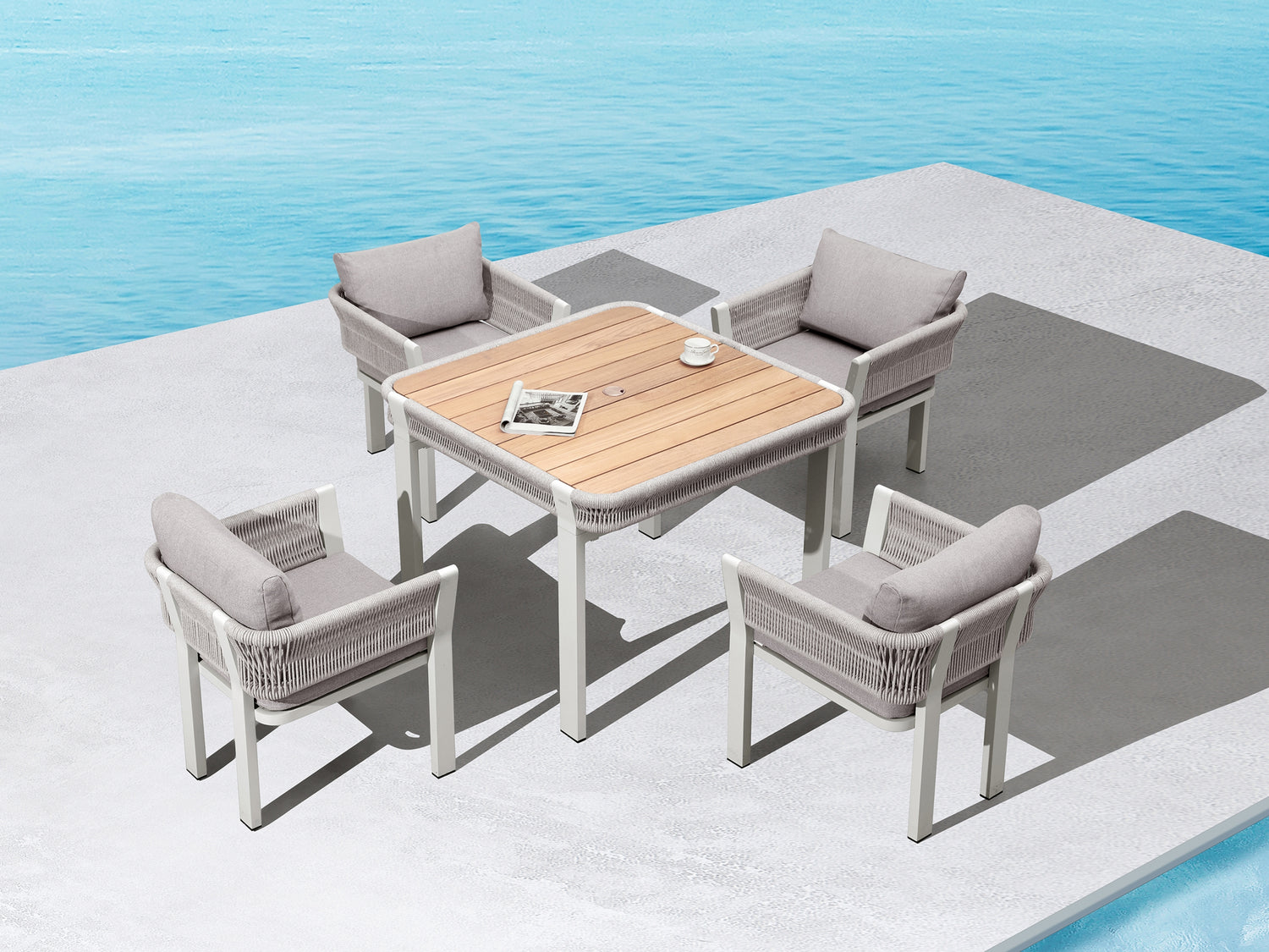 Higold Borromeo kerti étkezőszett, 4 személyes - bézs