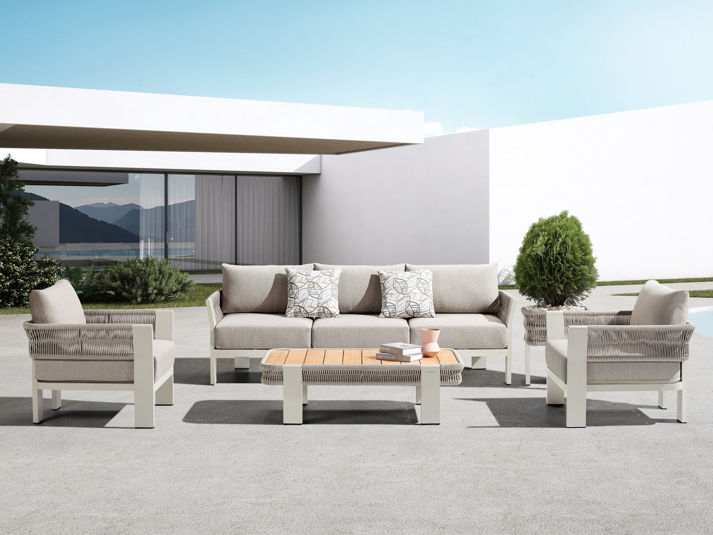 Higold Borromeo kerti ülőgarnitúra, 5 személyes - bézs