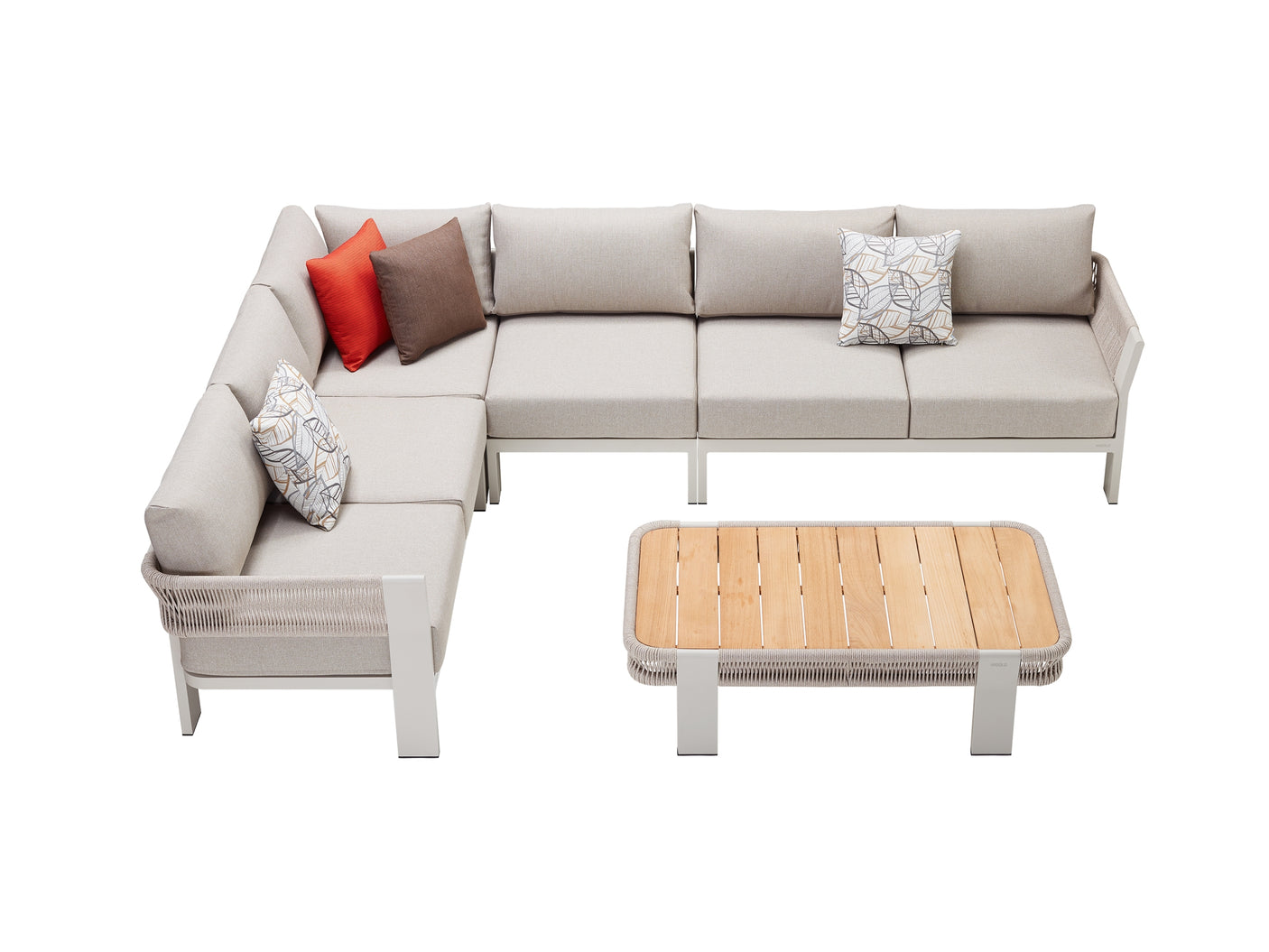 Higold Borromeo kültéri sarokkanapé garnitúra, 5 személyes - bézs