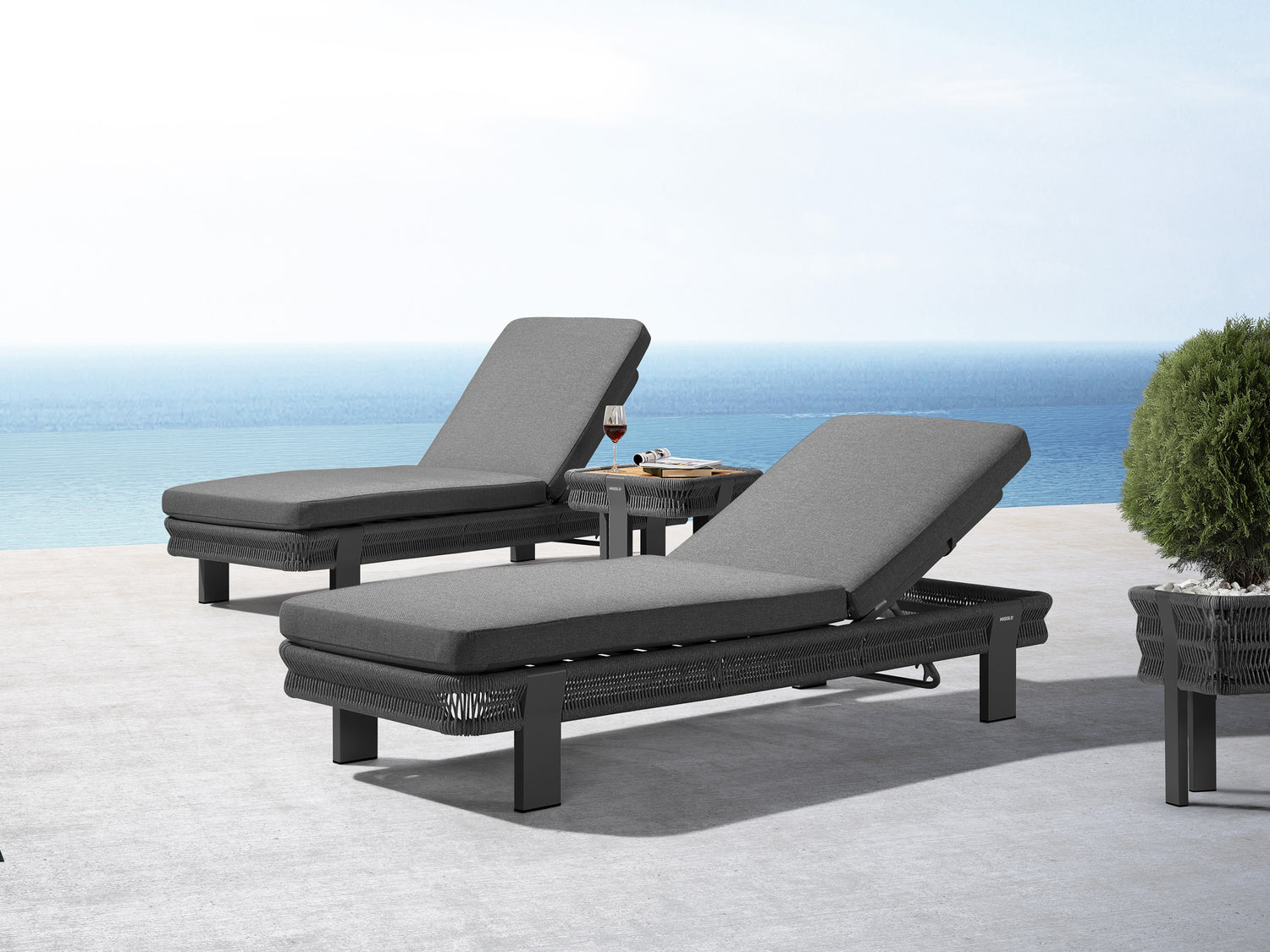 Higold Borromeo napozóágy szett, fekete