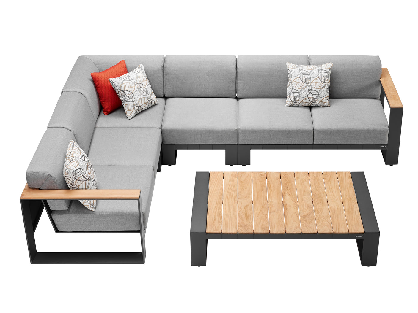 Higold Cambusa kültéri sarokkanapé garnitúra, 5 személyes - antracit