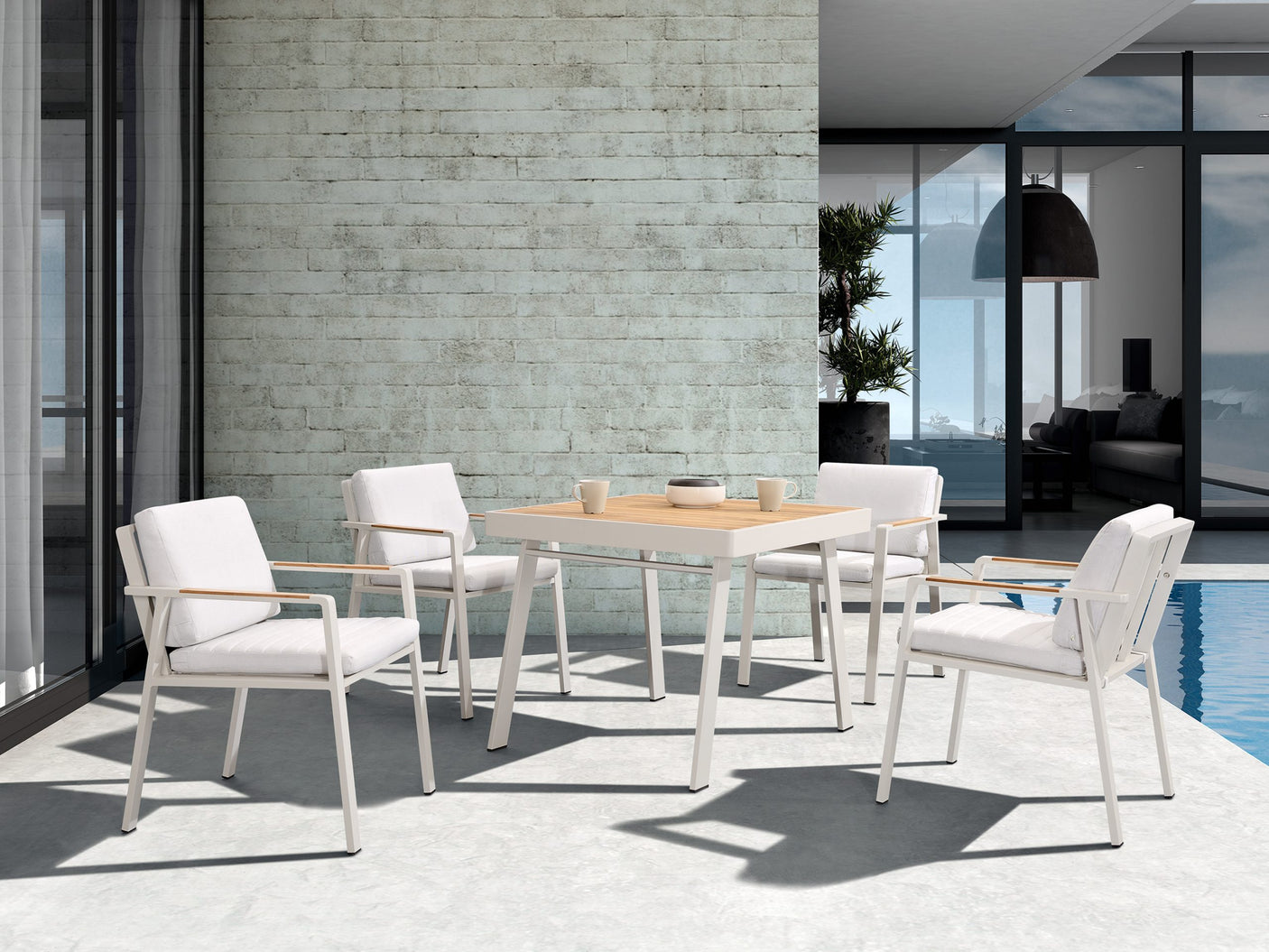 Higold Nofi kerti étkezőszett, 4 személyes - fehér