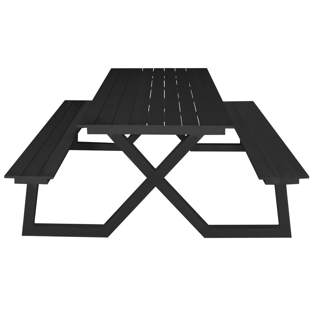 Darby étkezőasztal padokkal, antracit