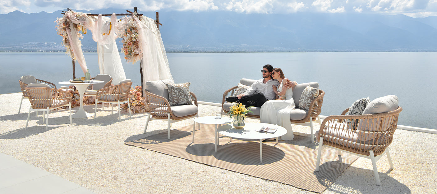 Grattoni Elba kerti garnitúra 4 személyes bézs színben