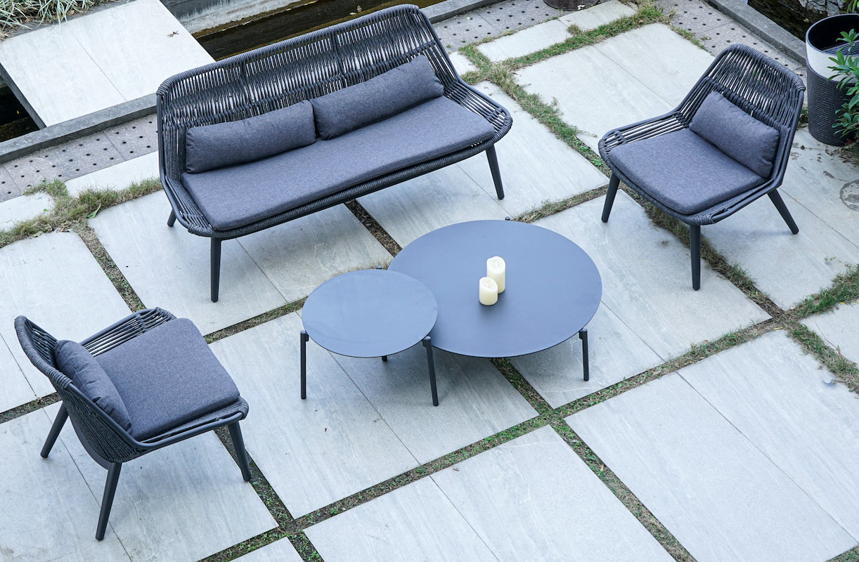 Grattoni Como kerti garnitúra 4 személyes, antracit színben