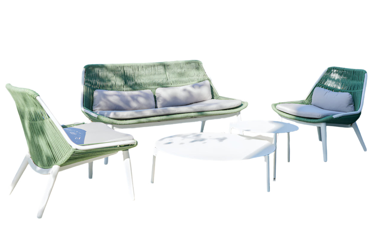 Grattoni Como kerti garnitúra 4 személyes, zöld színben