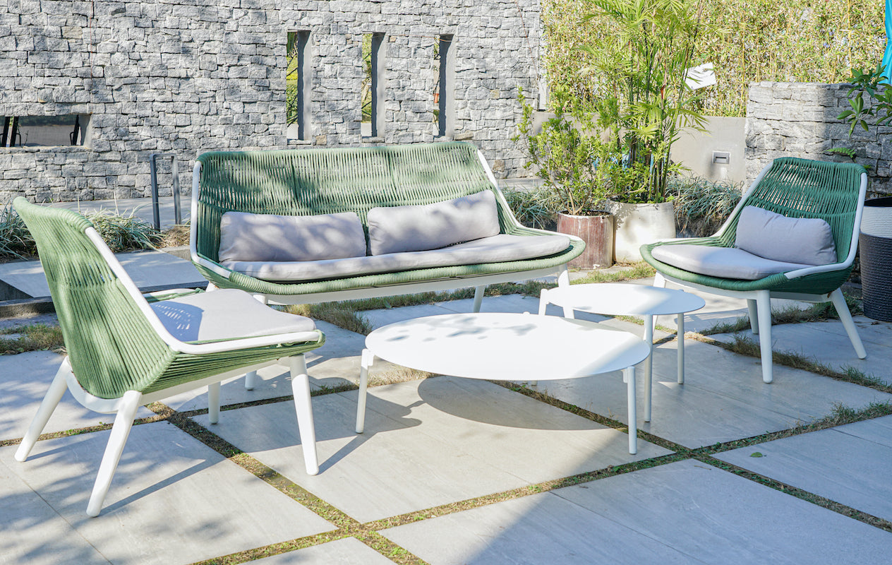 Grattoni Como kerti garnitúra 4 személyes, zöld színben