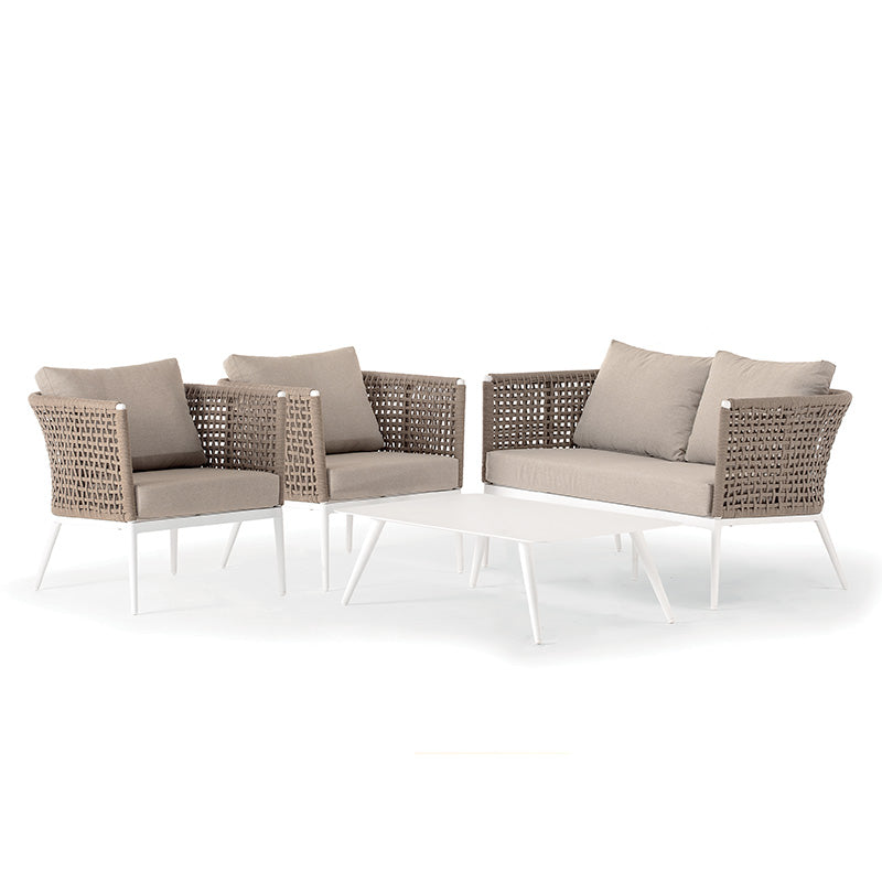 Grattoni Cuba kerti garnitúra 4 személyes, fehér színben