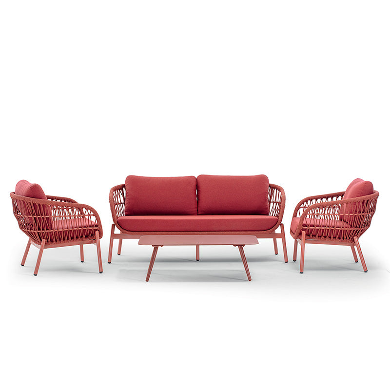 Grattoni Elba kerti garnitúra 4 személyes piros/coral színben