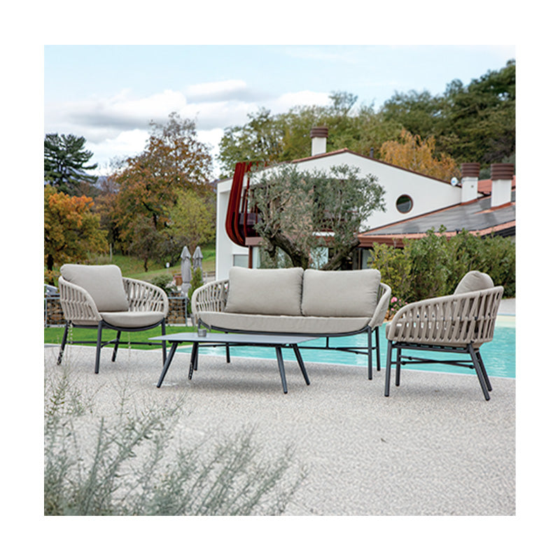 Grattoni Tahiti kerti garnitúra 4 személyes bézs színben