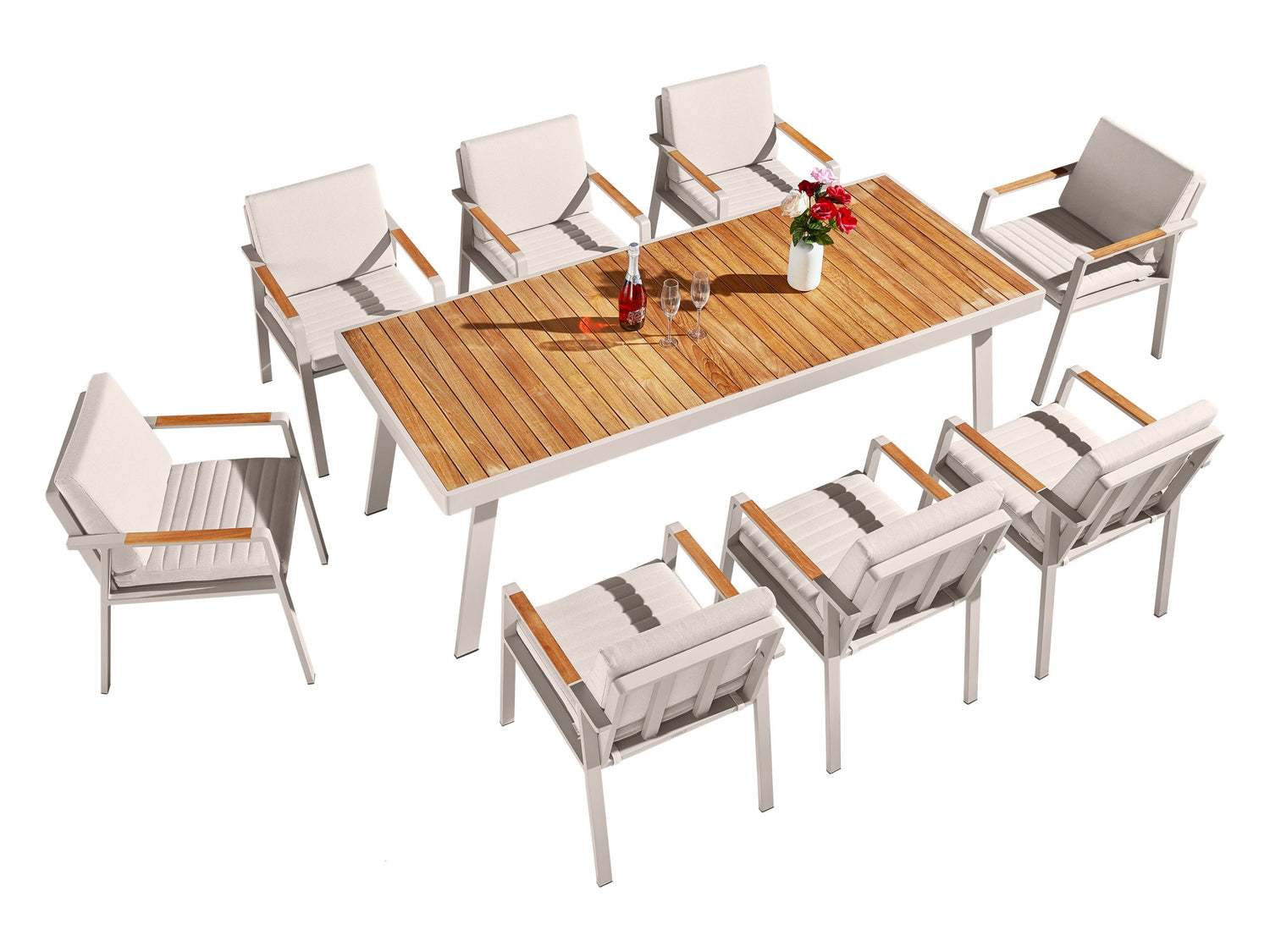 Higold Nofi kerti étkezőszett, 8 személyes- fehér