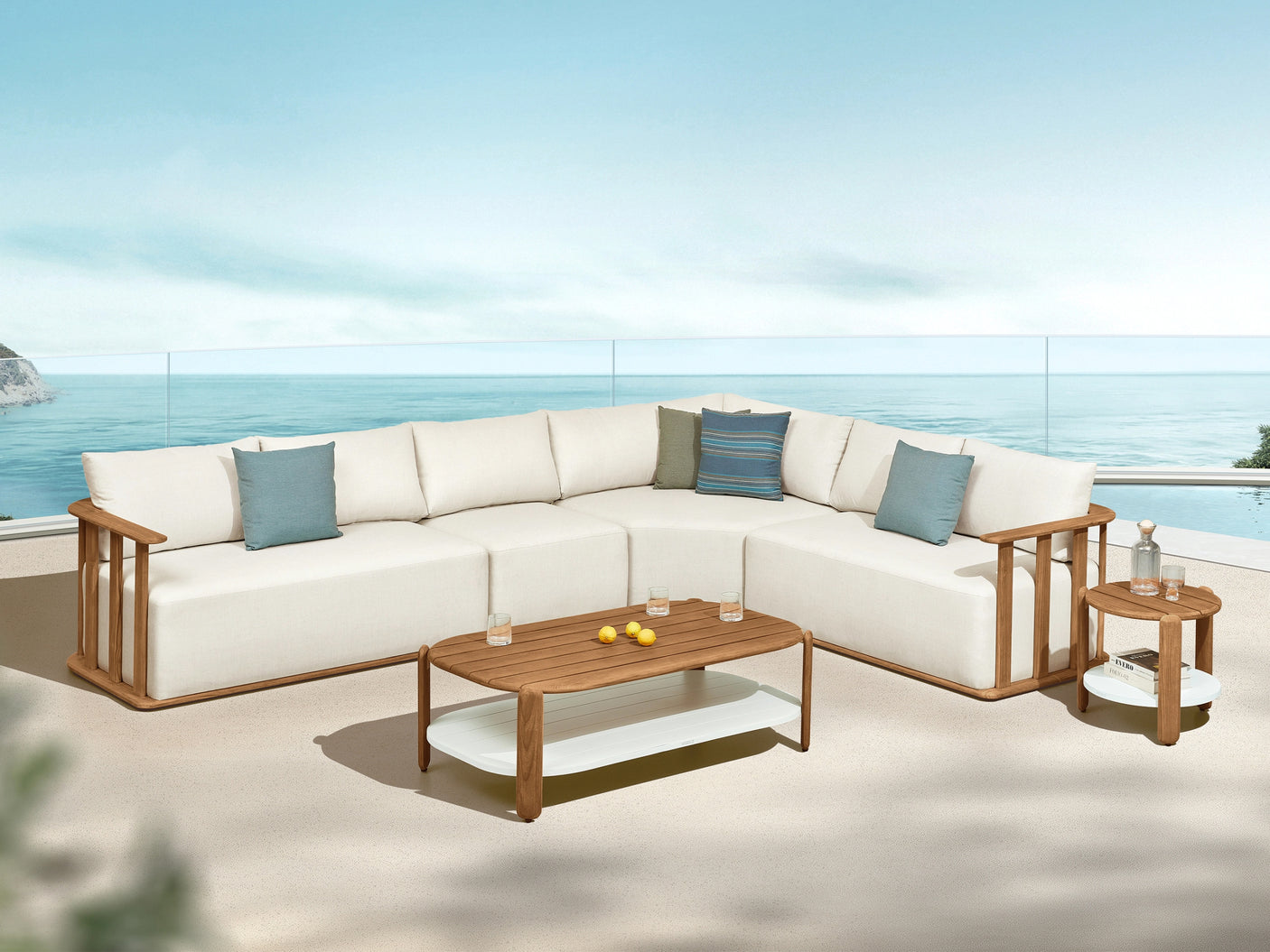 Higold Pallisad kültéri sarokkanapé garnitúra, 5 személyes