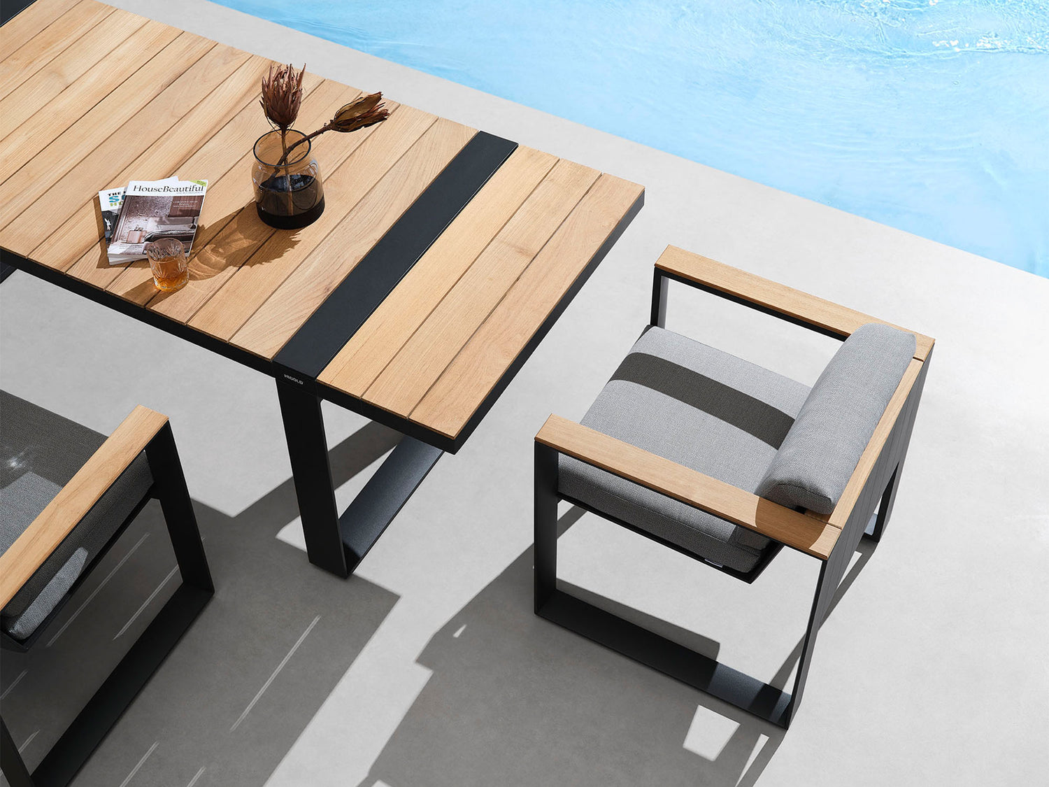 Higold Cambusa kerti étkezőszett, 6 személyes - antracit