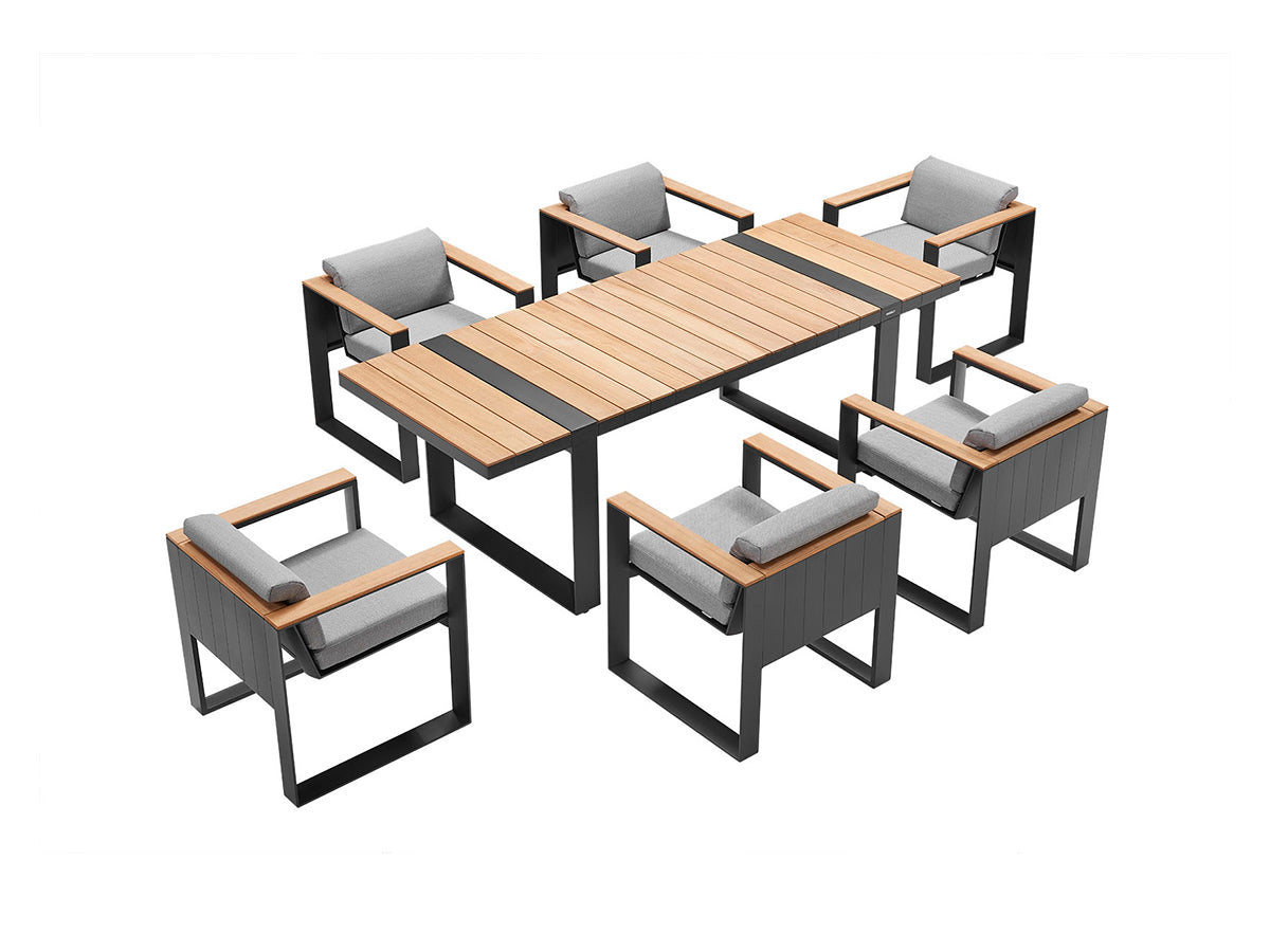 Higold Cambusa kerti étkezőszett, 6 személyes - antracit