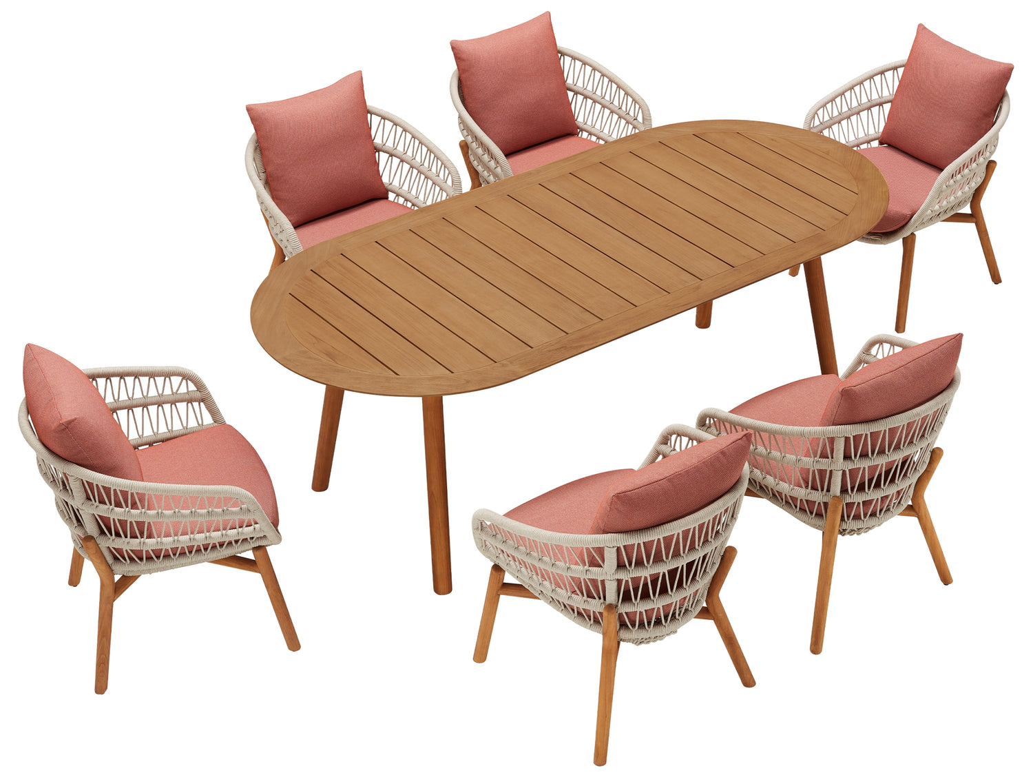 Higold Vasca kerti étkezőszett, 6 személyes - coral