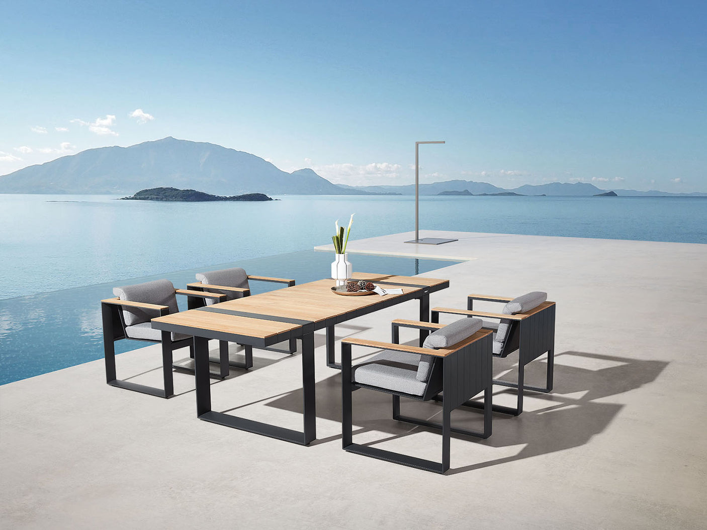 Higold Cambusa kerti étkezőszett, 6 személyes - antracit