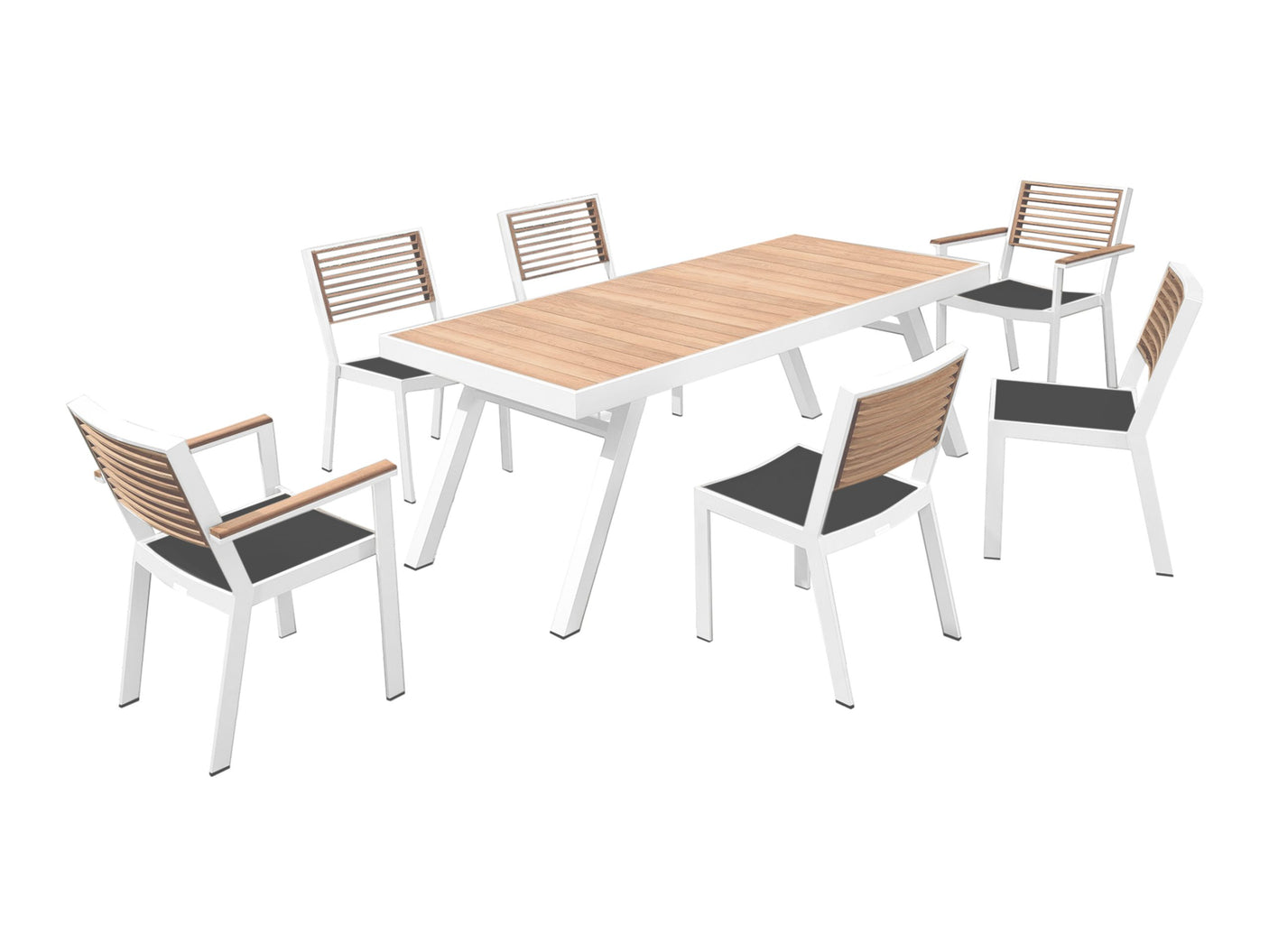 Higold York kerti étkezőszett, 6 személyes - fehér