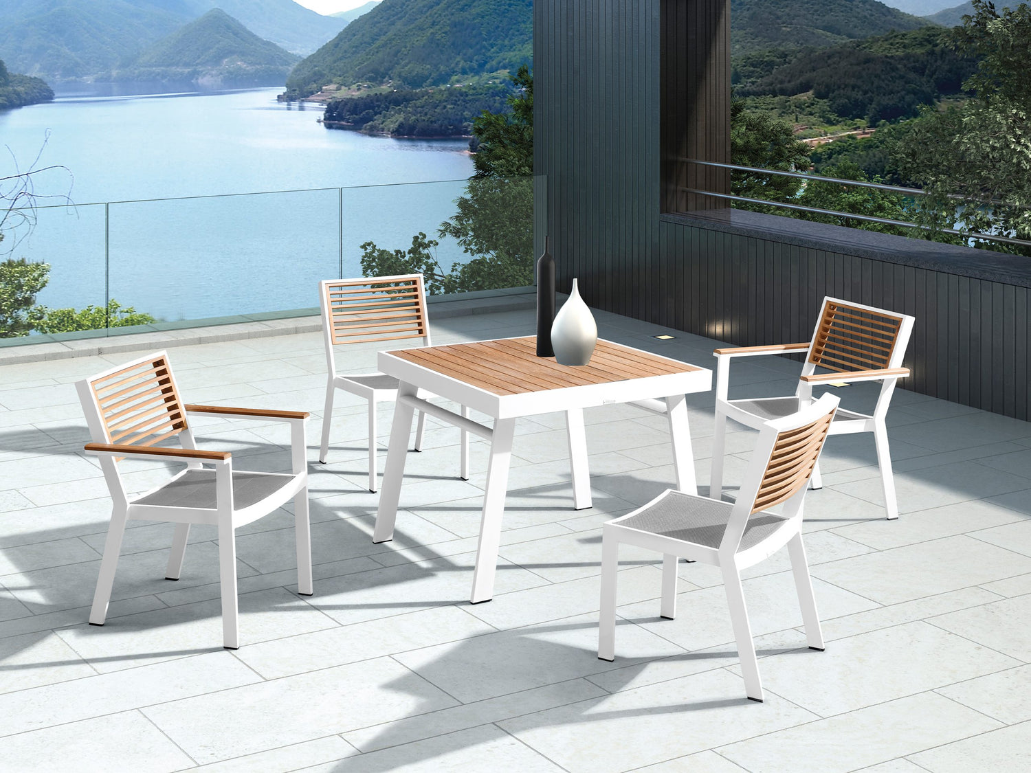 Higold York kerti étkezőszett, 4 személyes - fehér