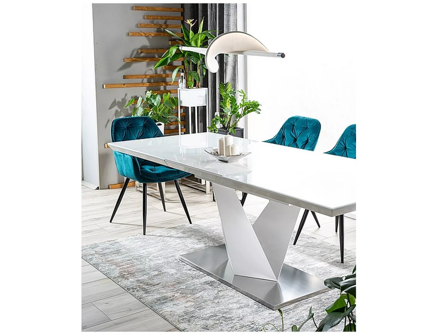 LA Alaras fehér bővíthető étkezőasztal (160-240)