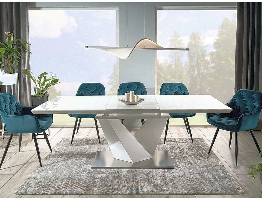 LA Alaras fehér bővíthető étkezőasztal (160-240)