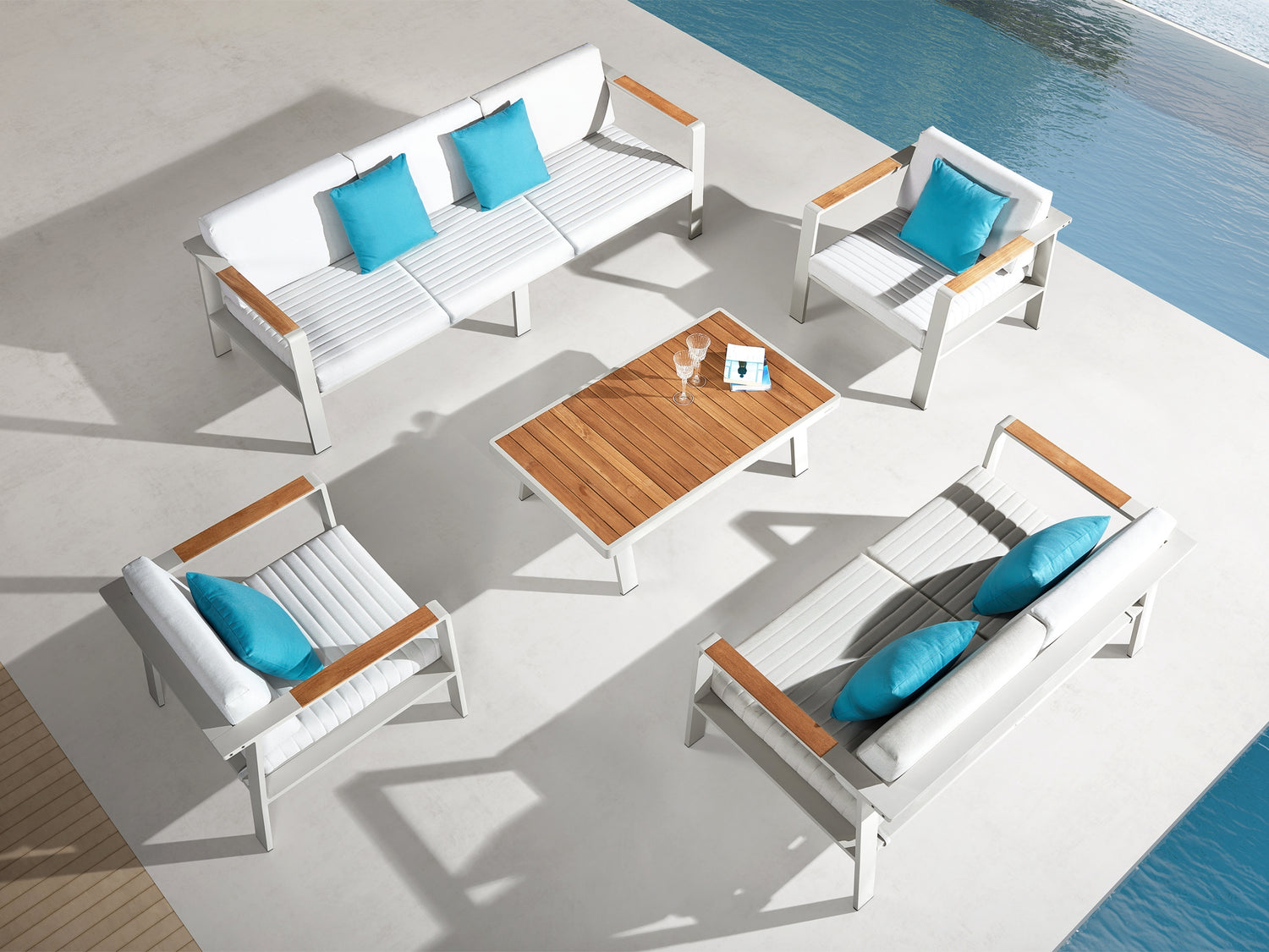 Higold Nofi kerti ülőgarnitúra, 5 személyes - fehér