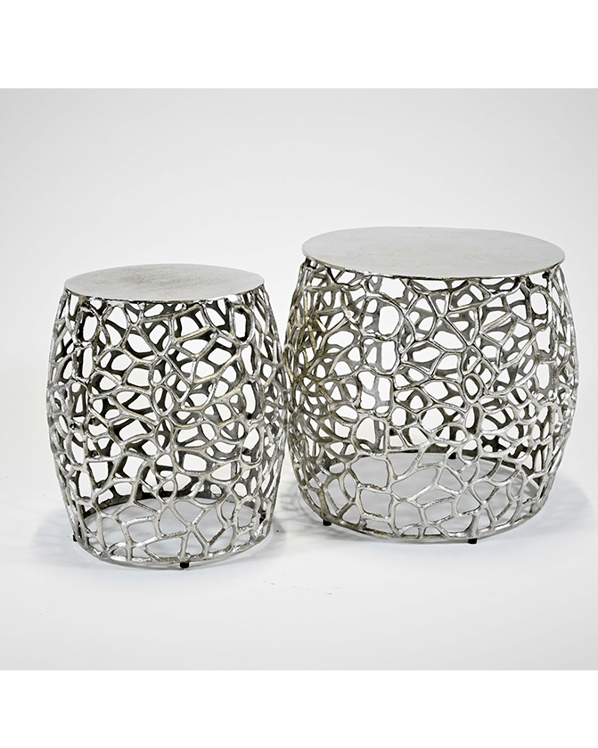 KL Mesh dohányzóasztal szett ezüst színben