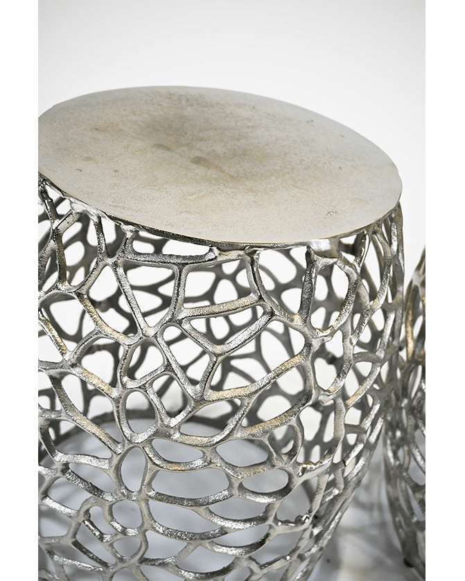 KL Mesh dohányzóasztal szett ezüst színben