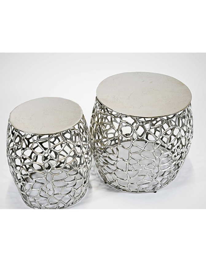 KL Mesh dohányzóasztal szett ezüst színben