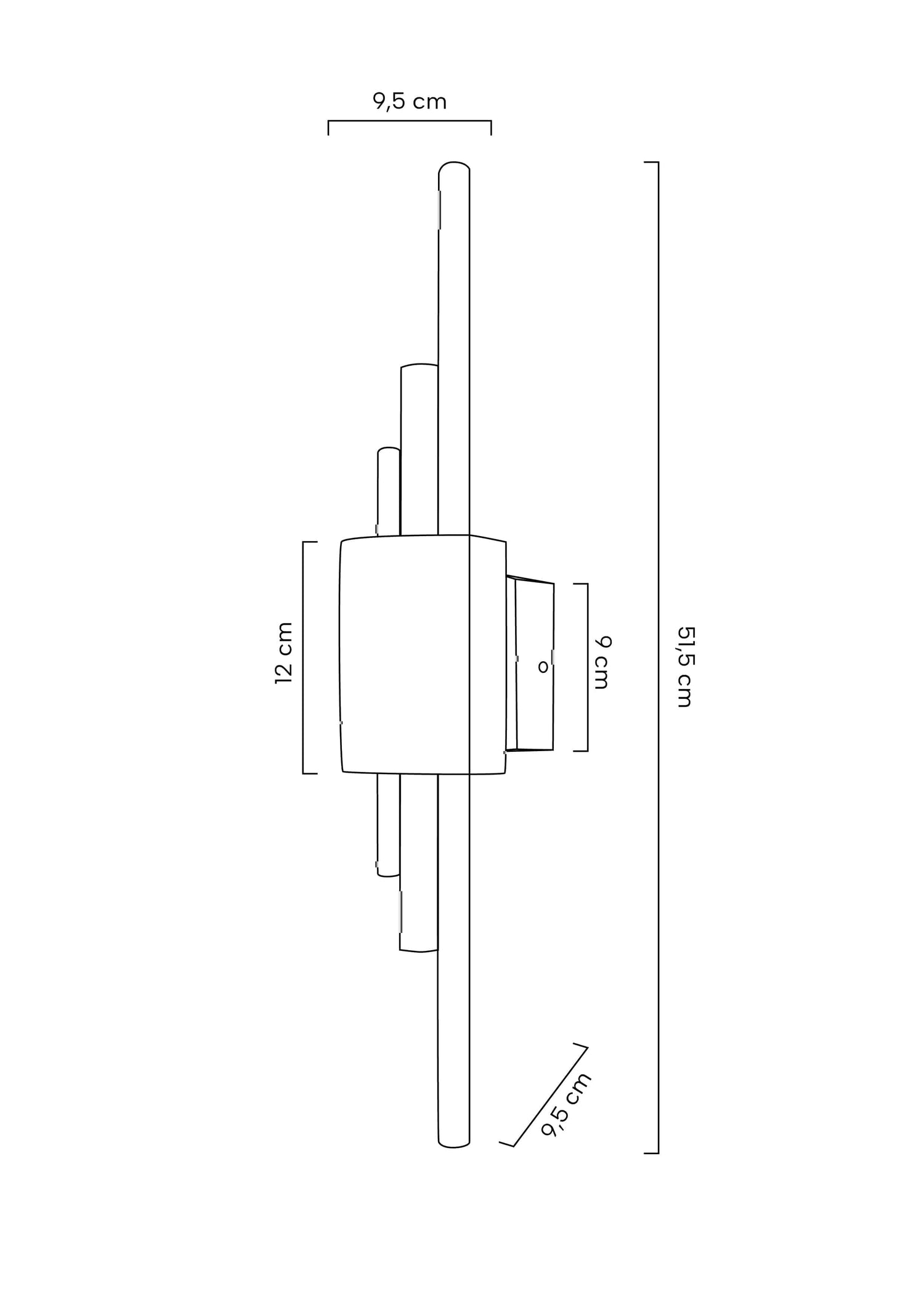 KH Evans fekete-arany fali lámpa
