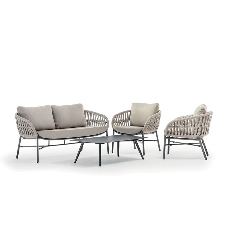 Grattoni Tahiti kerti garnitúra 4 személyes bézs színben