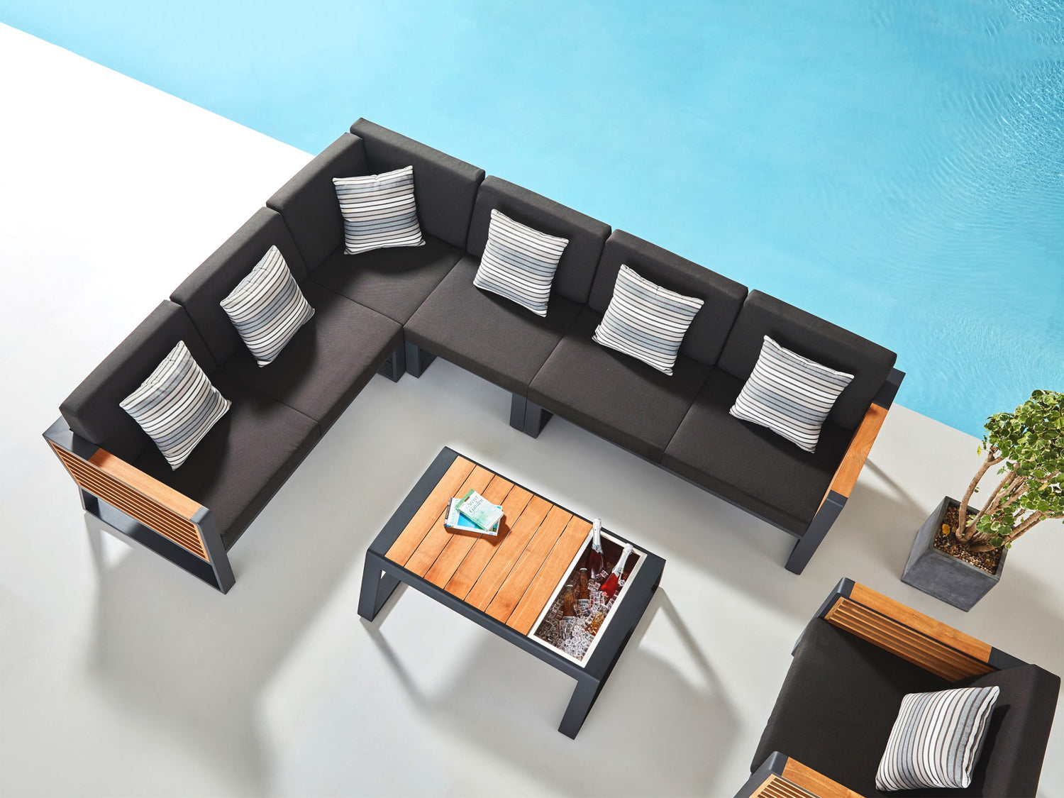 Higold New York kültéri sarokkanapé garnitúra, 5 személyes