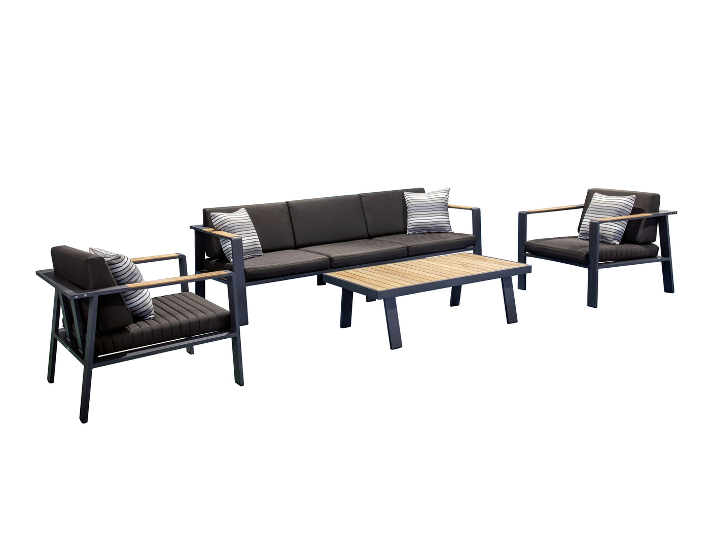 Higold Nofi kerti ülőgarnitúra, 5 személyes - fekete