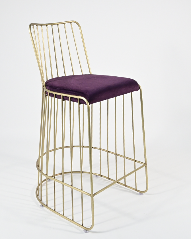 CA Cleo bárszék - óarany váz, lila ülőfelület