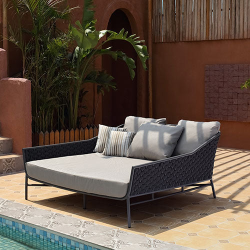 Rio kültéri lounge napozóágy, fekete