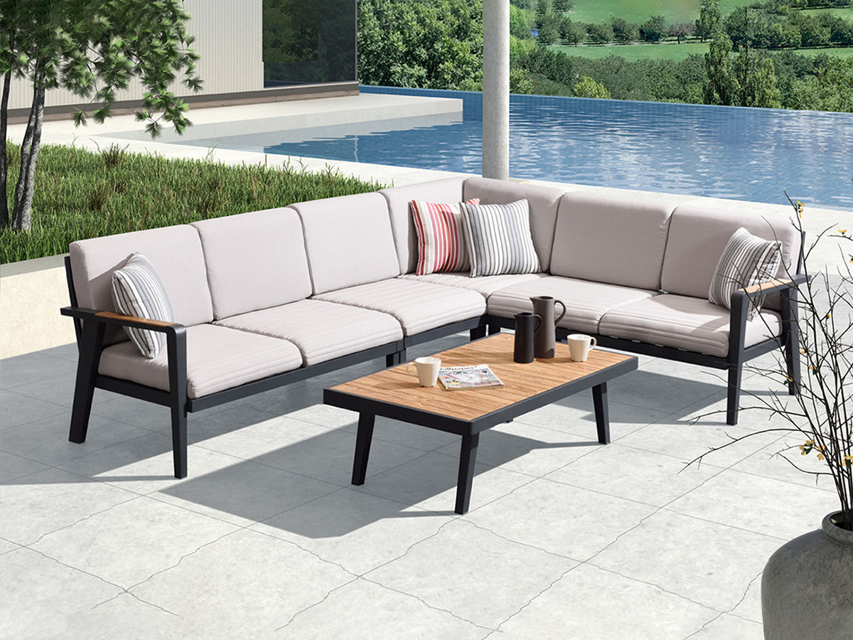 Higold Emoti kültéri sarokkanapé garnitúra, 5 személyes