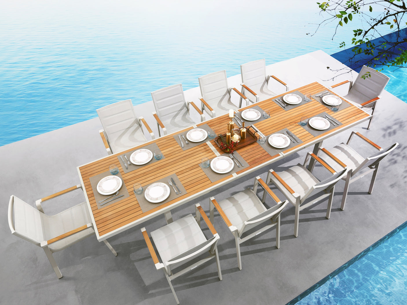 Higold Nofi kerti étkezőszett, 10 személyes - fehér