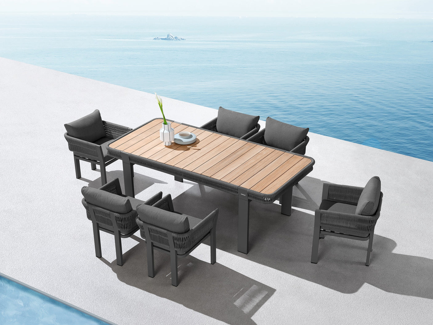 Higold Borromeo kerti étkezőszett, 6személyes - fekete