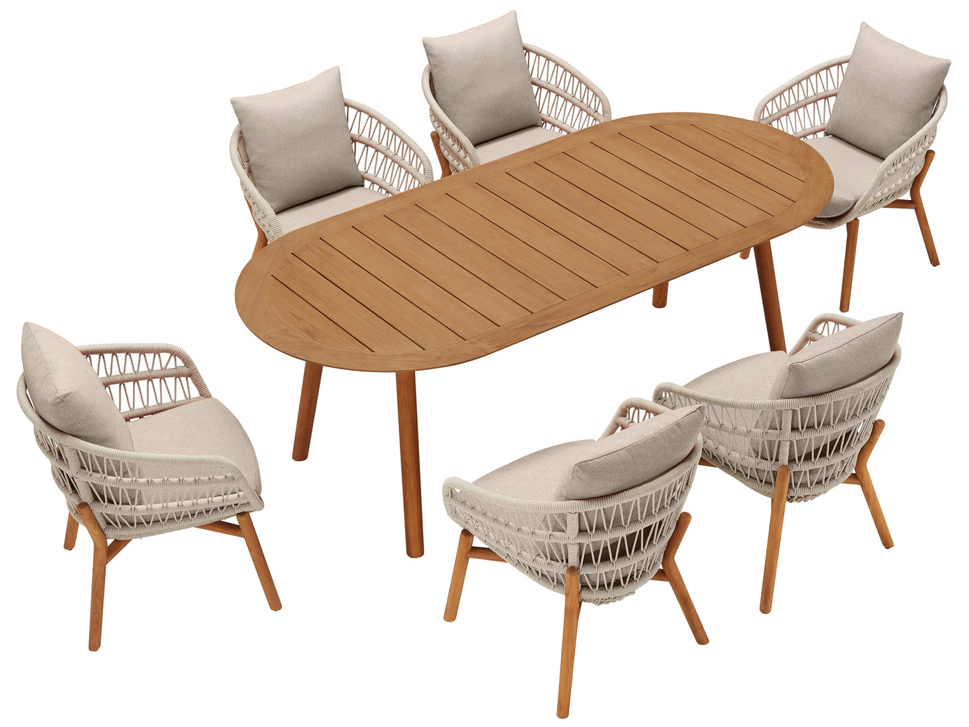 Higold Vasca kerti étkezőszett, 6 személyes - bézs