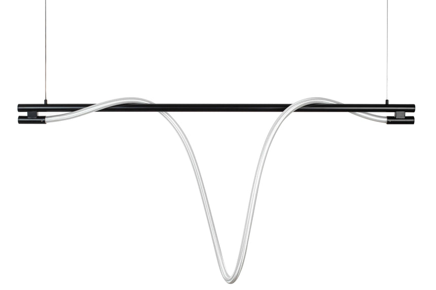 KH Serpiente egyenes csillár fekete színben