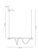 KH Serpiente egyenes csillár fekete színben